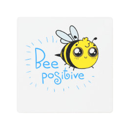 Impresión En Metal Pensamiento positivo de abeja positiva