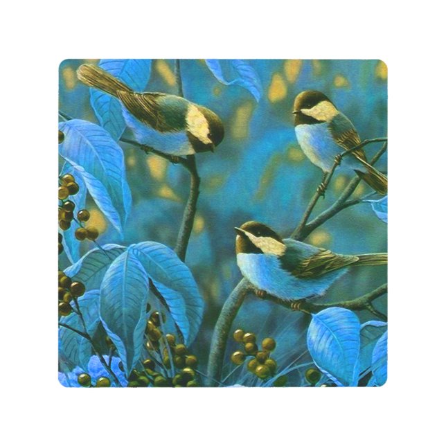 Impresión En Metal Pequeñas aves amarillas (Anverso)