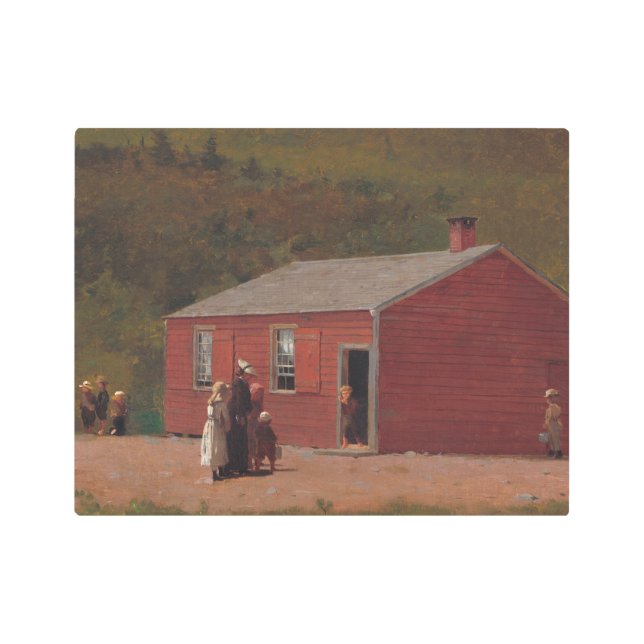 Impresión En Metal Pequeño cajón de escuela roja de Winslow Homer (Anverso)