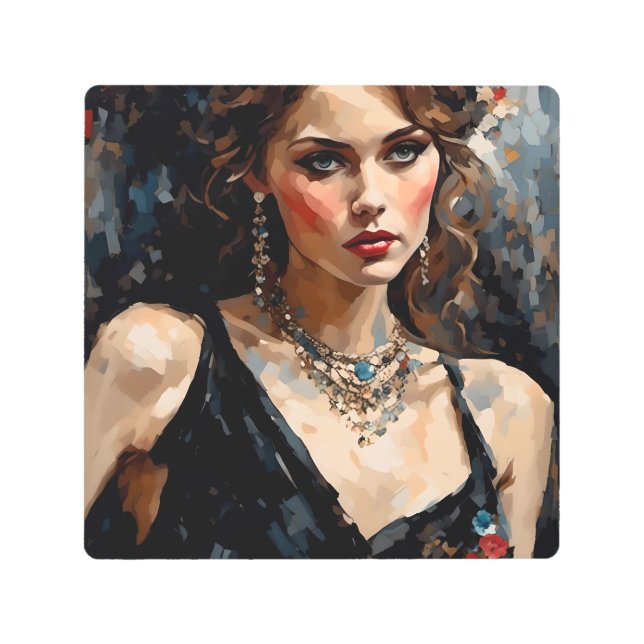 Impresión En Metal Pequeño vestido negro (Anverso)