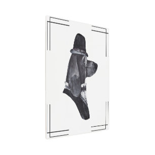 Impresión En Metal Perro de caballero de la cosecha con gafas