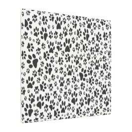 Impresión En Metal Perro Paws Black and White Polka Dot