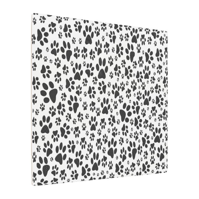Impresión En Metal Perro Paws Black and White Polka Dot (Angulado)