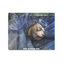 Impresión En Metal Perro Pitbull Ángel Simpatía Pérdida Pésame