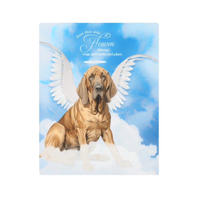 Impresión En Metal Perro sangriento en homenaje a mascota con nombre  (Anverso)