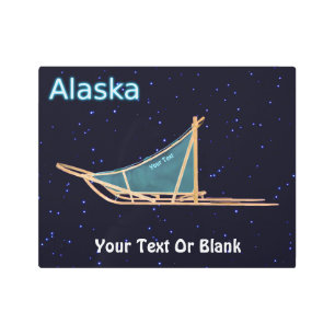 Impresión En Metal Perro Sled - Alaska