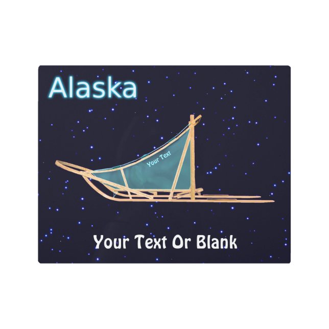 Impresión En Metal Perro Sled - Alaska (Anverso)
