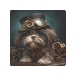 Impresión En Metal Perro Steampunk