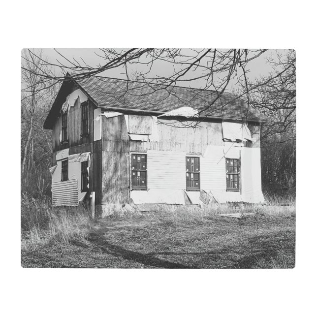 Impresión En Metal Personalice esta casa abandonada en los bosques (Anverso)