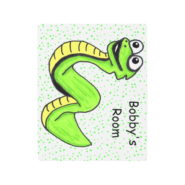 Impresión En Metal Personalizado amarillo verde brillante divertida S (Anverso)