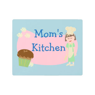 Impresión En Metal Personalizado Cute Baker Cocina Ilustracion Person