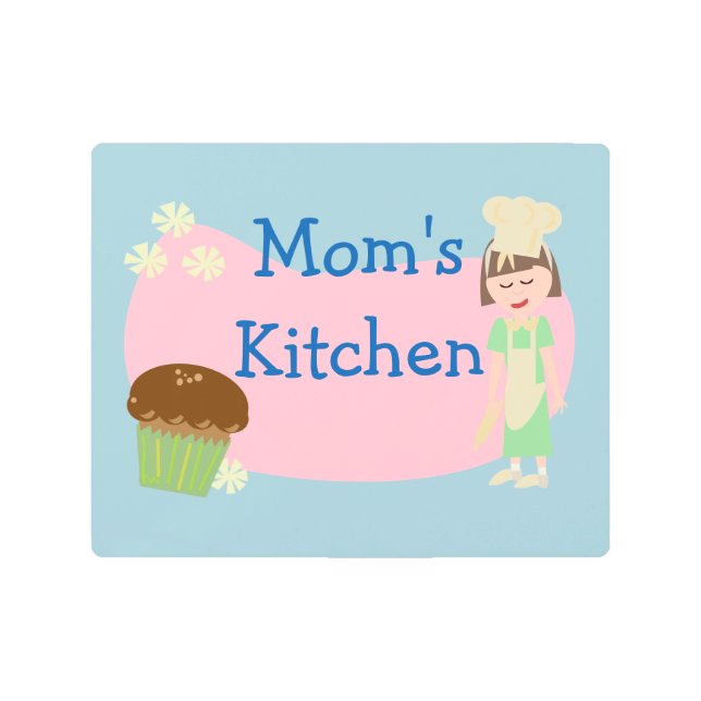 Impresión En Metal Personalizado Cute Baker Cocina Ilustracion Person (Anverso)