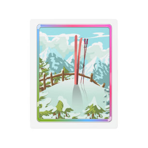 Impresión En Metal Personalizado del paisaje de esquí