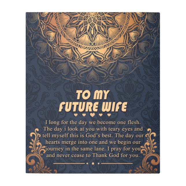 Impresión En Metal Personalizado Para Mi Futura Esposa Gracias A Dios (Anverso)