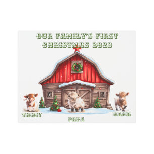 Impresión En Metal Personalizó la primera Navidad de nuestra familia.
