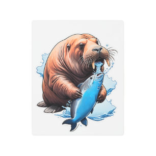 Impresión En Metal Pesca De Las Vías En El Mar