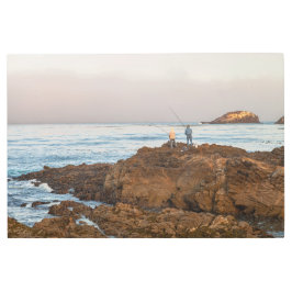 Impresión En Metal Pescadores en la playa