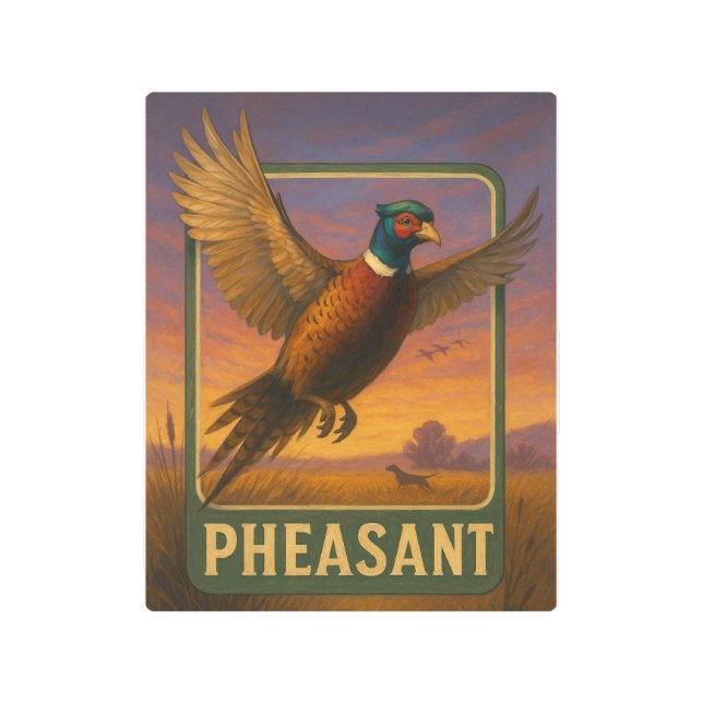 Impresión En Metal Pheasant Sign (Anverso)