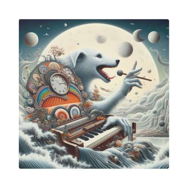 Impresión En Metal Pianista canis celestial (Anverso)