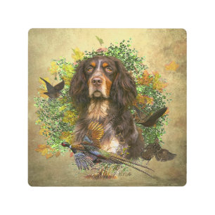 Impresión En Metal Picardía Spaniel, temporada de caza