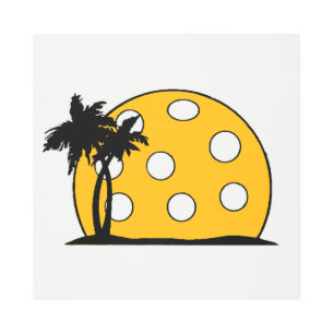 Impresión En Metal Pickleball Beach Sunset