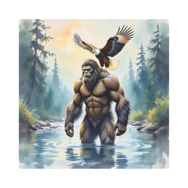 Impresión En Metal Pie grande con águila en su hombro (Anverso)