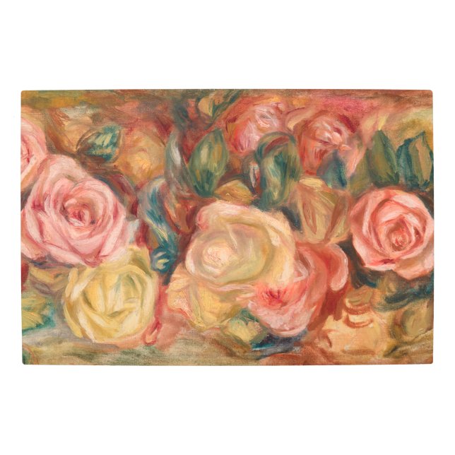 Impresión En Metal Pierre-Auguste Renoir - Rosas (Anverso)