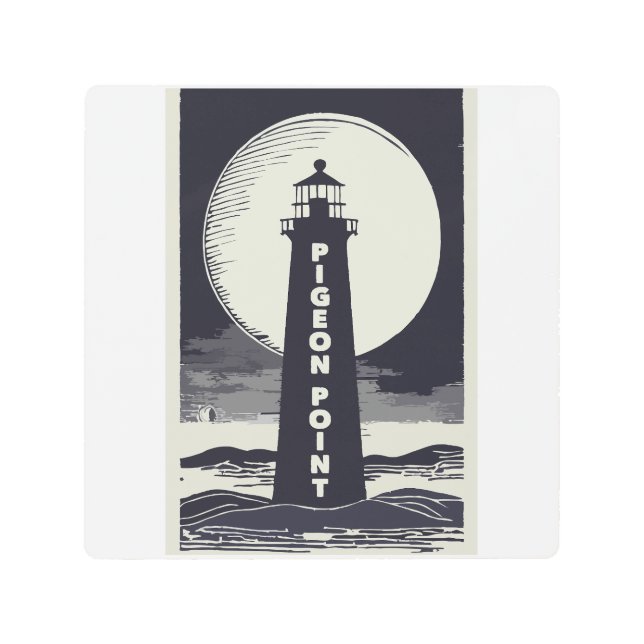 Impresión En Metal Pigeon Point Lighthouse California Moon (Anverso)