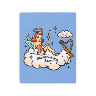 Impresión En Metal Pin-up de belleza celestial retro