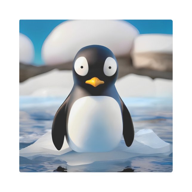 Impresión En Metal Pingüino (Anverso)