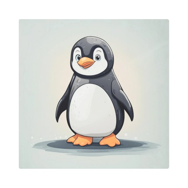 Impresión En Metal Pingüino adorable (Anverso)
