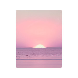Impresión En Metal Pink & Mauve Minimalist Sunset Wall Art