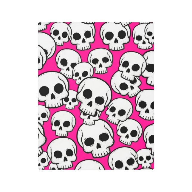 Impresión En Metal Pink Skull Pattern (Anverso)