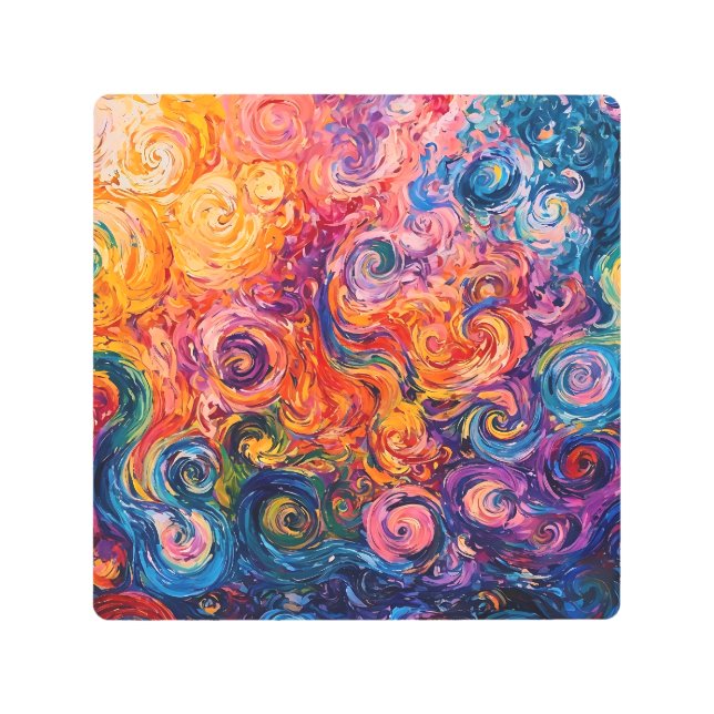 Impresión En Metal Pintado de aceite de Swichedelic Swirls (Anverso)