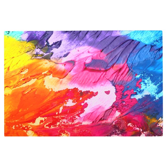 Impresión En Metal Pintura abstracta colorida (Anverso)