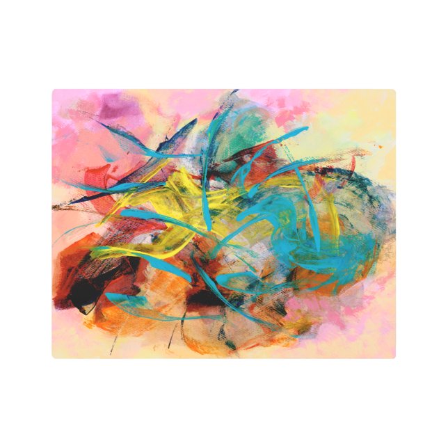 Impresión En Metal Pintura abstracta de color energético (Anverso)