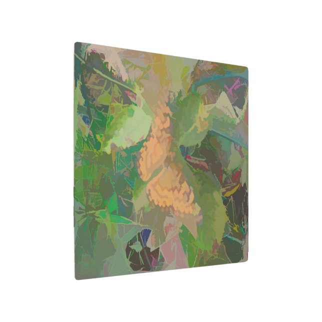 Impresión En Metal Pintura de abstracción de mariposa (Angulado)