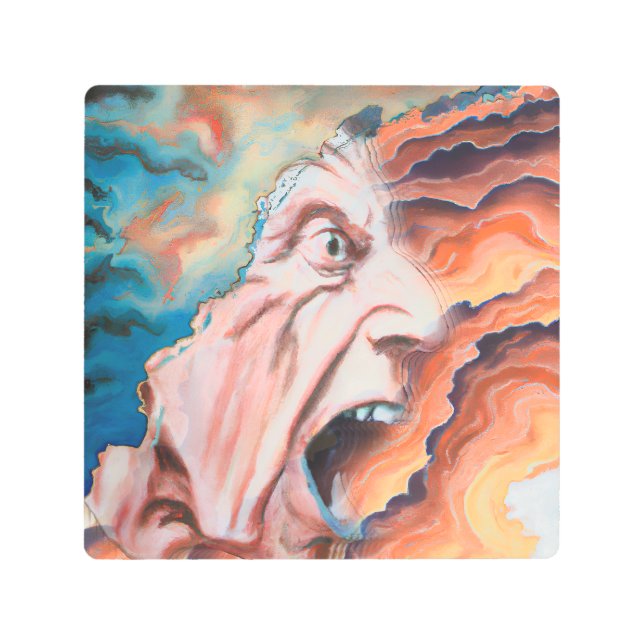 Impresión En Metal Pintura de aceite de ondas de pánico (Anverso)