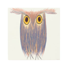 Impresión En Metal Pintura de color de agua de búho colorido