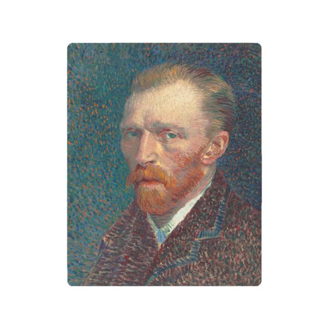 Impresión En Metal Pintura de época de Vincent Van Gogh Self Retrato (Anverso)