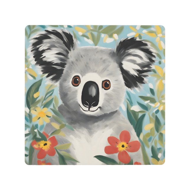 Impresión En Metal Pintura de Koala (Anverso)
