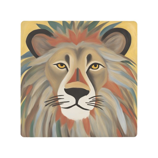 Impresión En Metal Pintura de león (Anverso)