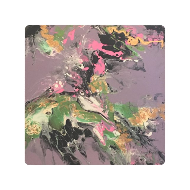 Impresión En Metal Pintura de lienzo de arveja acrílico de peces (Anverso)