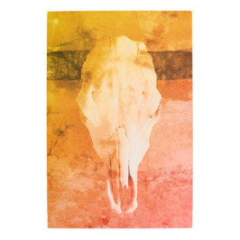 Impresión En Metal Pintura de pared de cráneo de ganado, tonos cálido