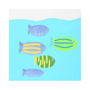 Impresión En Metal pintura de peces