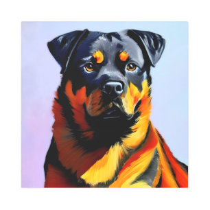 Impresión En Metal Pintura de Rottweiler