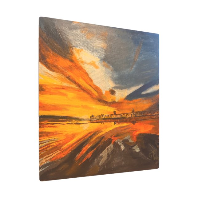 Impresión En Metal Pintura de Scripps Pier, La Jolla, CA (Angulado)