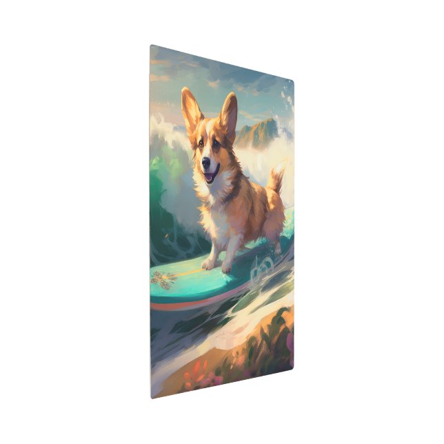 Impresión En Metal Pintura de surf de Corgi Beach (3/4)