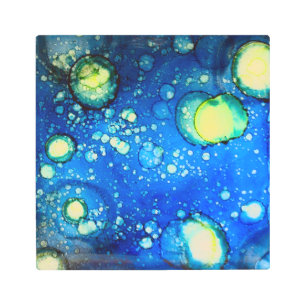 Impresión En Metal Pintura de tinta de alcohol estrellada nocturna