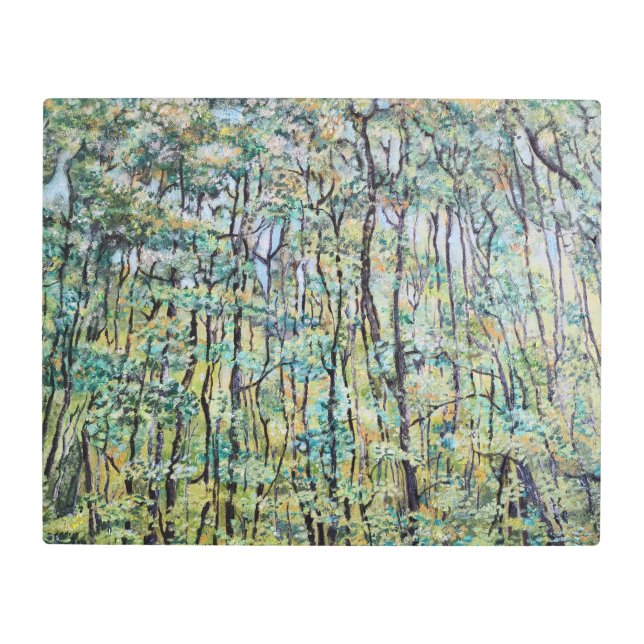 Impresión En Metal Pintura verde del bosque (Anverso)